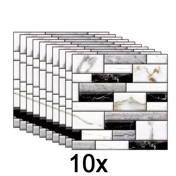 1x Vinilos de pared 3D imitiación mármol (10 unidades) | MARBLEBLOCKS